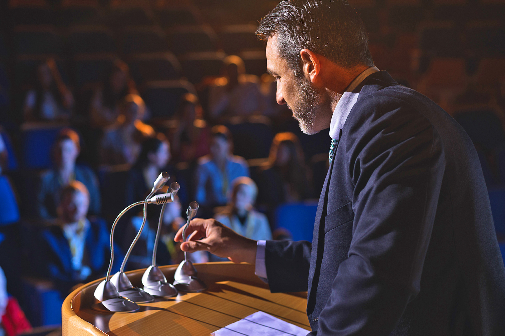 Speaker talking to an audience