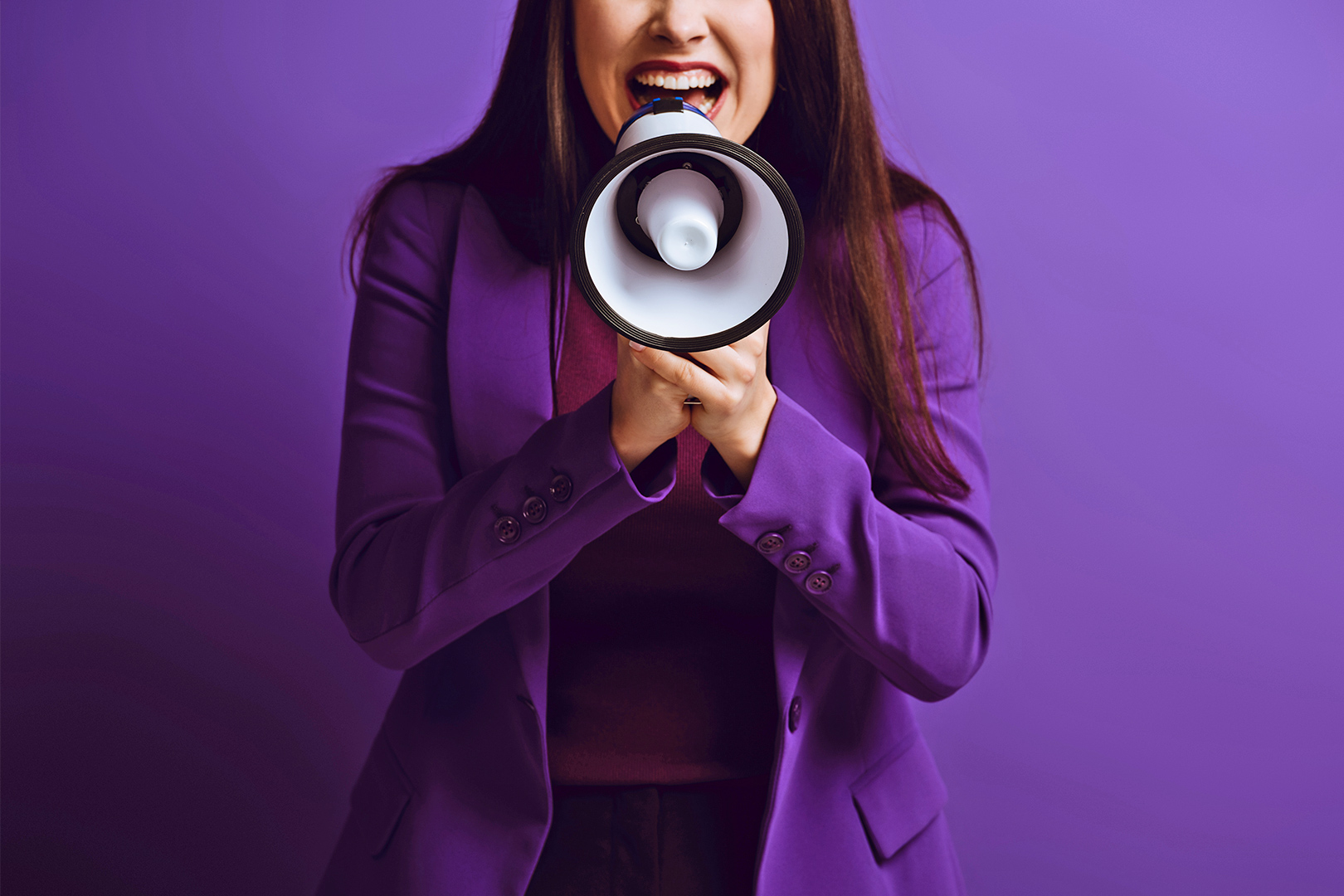 Woman with a megaphone