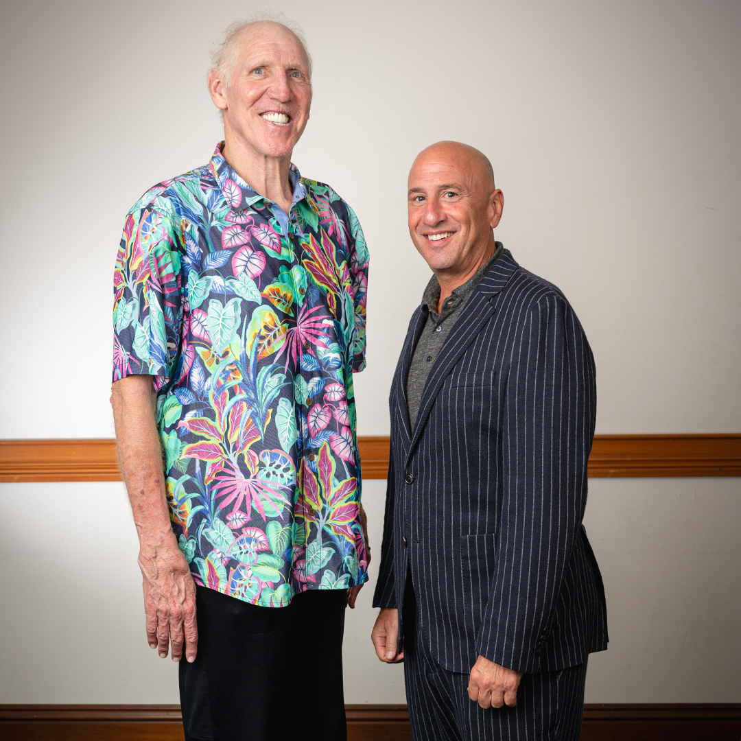 Standing tall with basketball legend Bill Walton