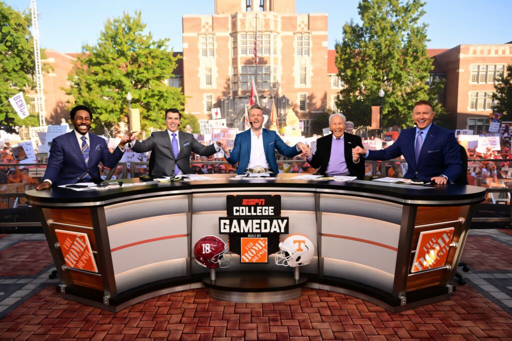College GameDay crew, one of the most dynamic events in sports media in 2025. © ESPN
