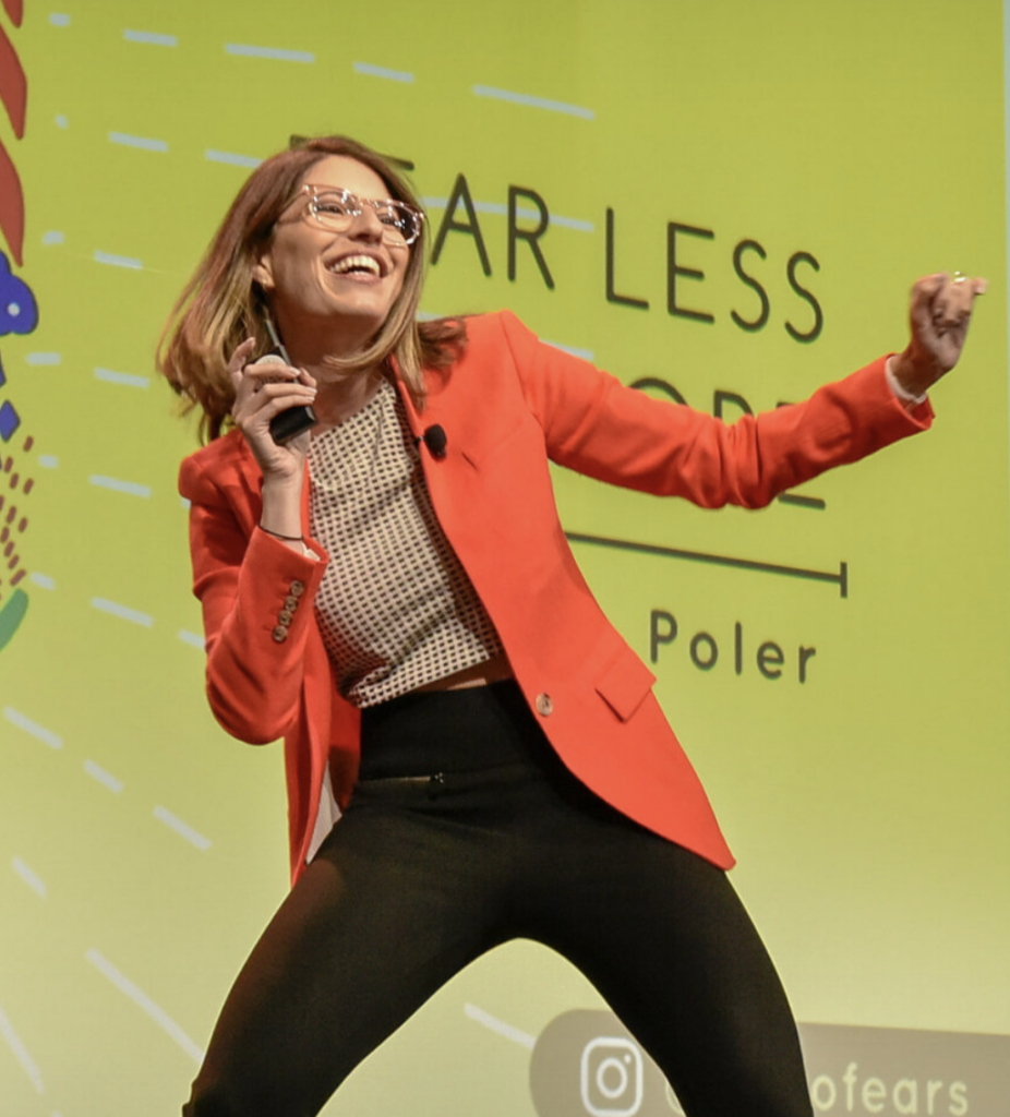 Keynote speaker Michelle Poler on stage at events