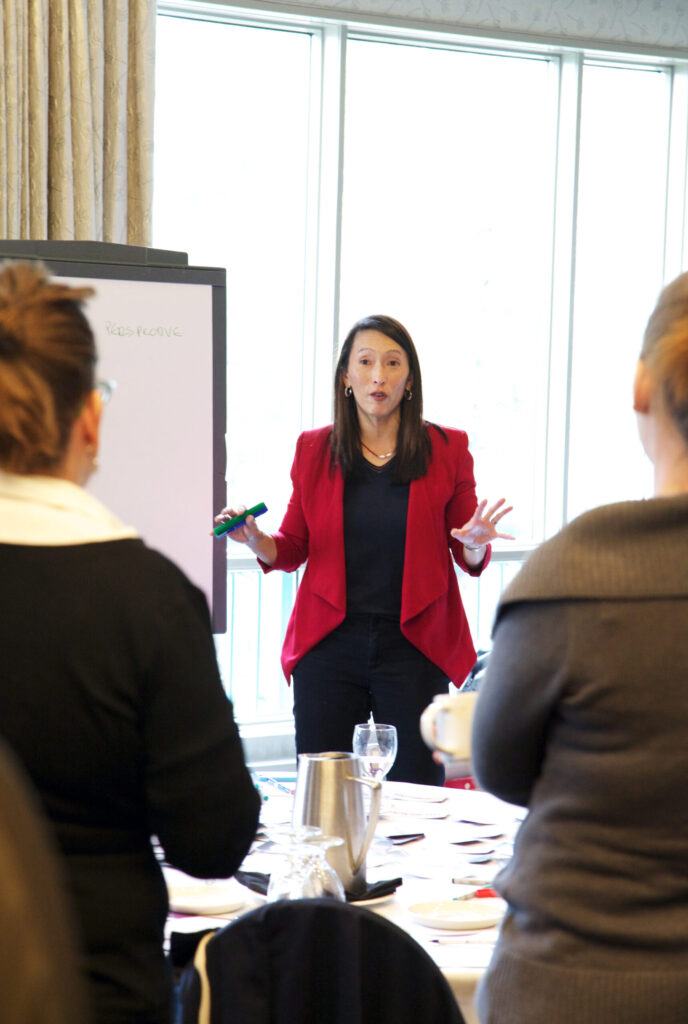 Keynote Speaker Denise Lee Yohn speaking at an event